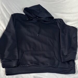 Men's Textured Navy Hoodie Sweatshirt